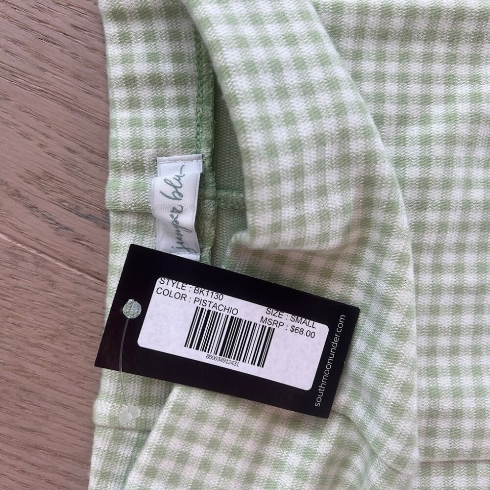 Mini Skirt Green Gingham Check Spring Summer Preppy Y2K Small New - Picture 6 of 8
